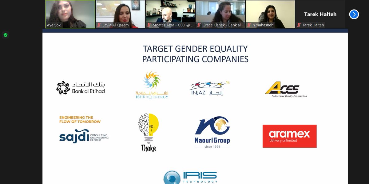 UNGC and UN Women Jordan conducted a results and reflections webinar for participants of the Target Gender Equality (TGE) program.
#WEPs #Work4Women #EqualityMeansBusiness #UNGC #unglobalcompact #globalcompactnetworkjordan #jordan #localbusiness