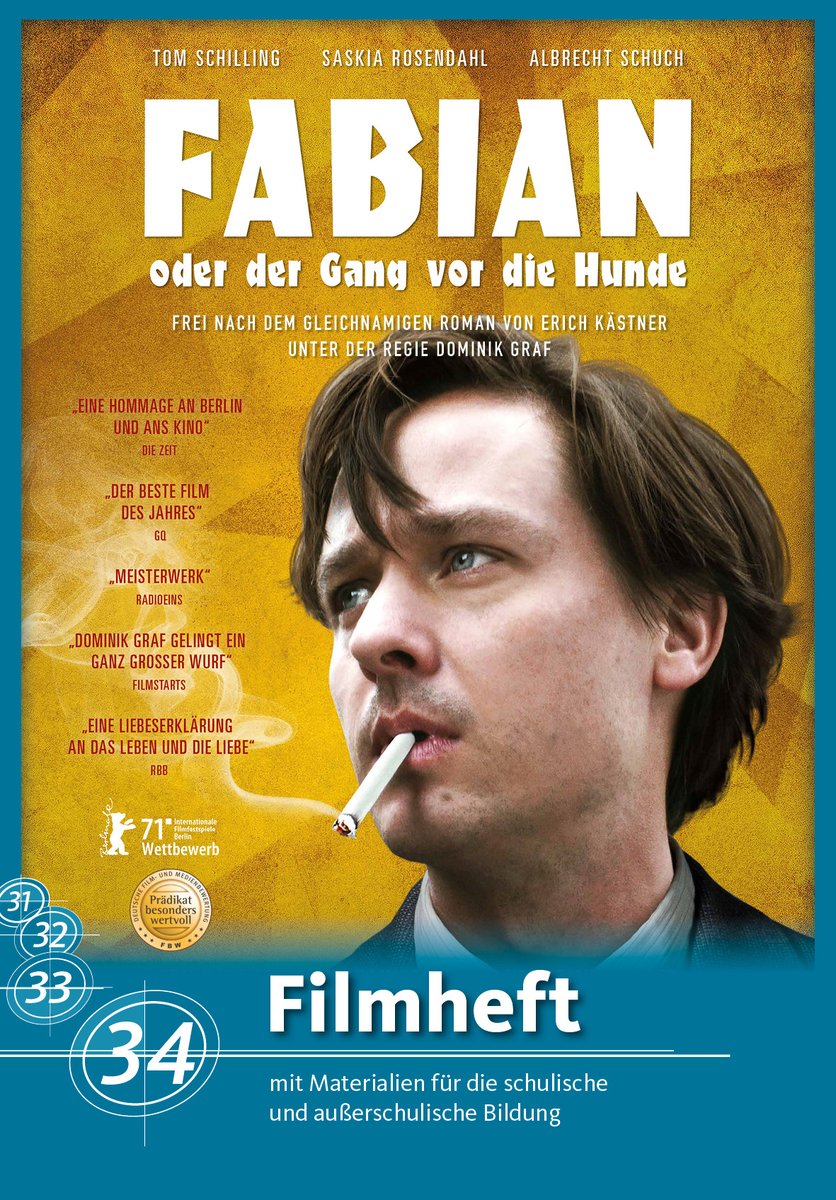 VisionKino's tweet photo. Glückwunsch zum #Filmpreis für die beste Kamera für FABIAN! Wir laden Schüler*innen ein, das filmische Erzählen an diesem herausragenden Beispiel zu untersuchen und haben mit @DCMfilm #Unterrichtsmaterial erstellt: https://t.co/H8I68jRMir #Filmbildung #fabian https://t.co/WkahAsElJo