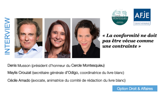 Option_DA's tweet photo. [INTERVIEW] - « La conformité ne doit pas être vécue comme une contrainte »

🗣️   Denis Musson / Maylis Crouzat  / Cécile Amado 

@CercMontesquieu @AfjeAfje 

➡️   https://t.co/9LWTKRDDK0 https://t.co/lfDViXoWF6