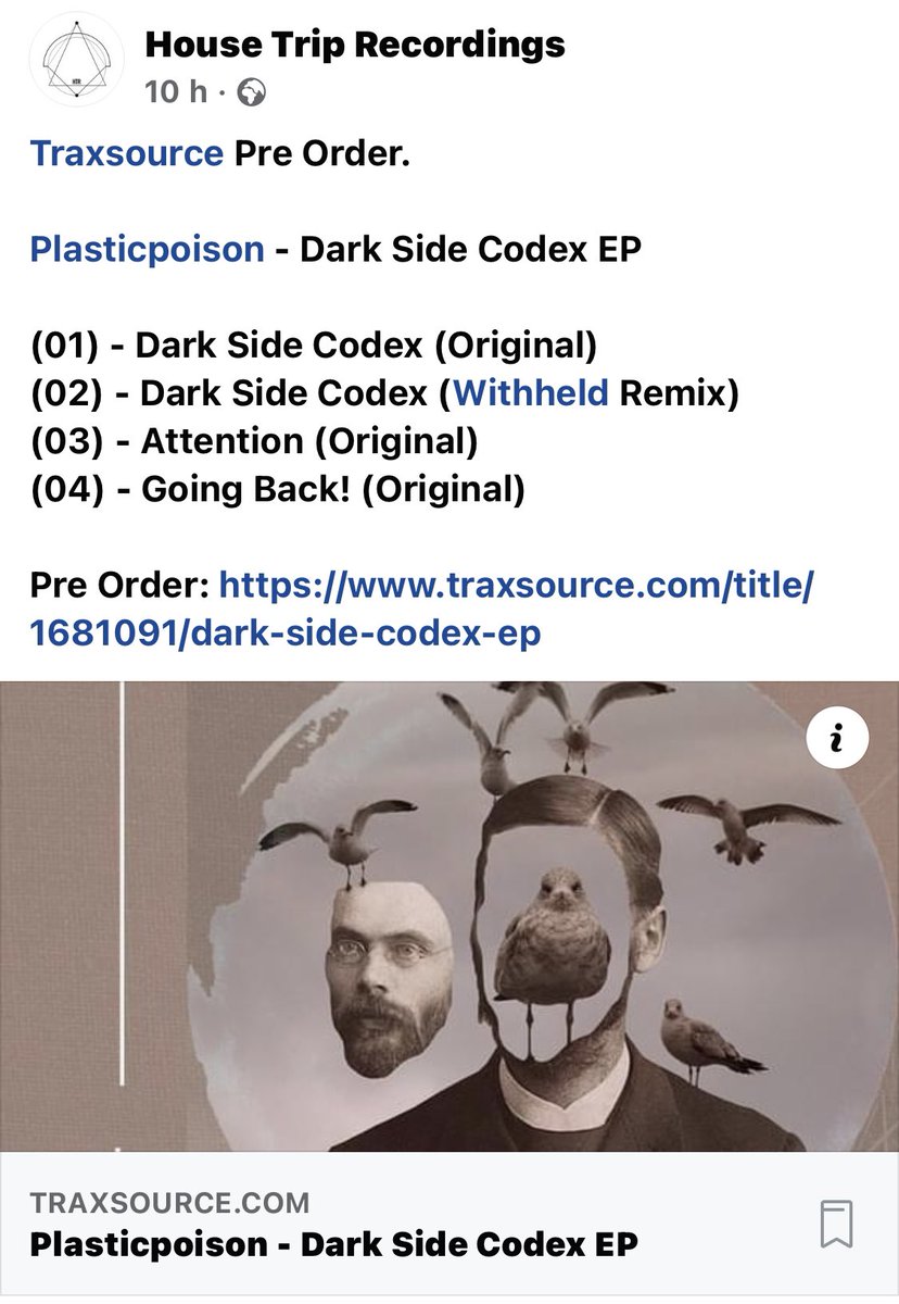 Get this superb EP pre order now at traxsource from the talented plastic poison strong support <a href="/jeremysylvester/">Jeremy Sylvester</a> , <a href="/VonStroke/">VonStroke</a> <a href="/CollawtonDJ/">Col Lawton</a> @_Withheld_ mr shadow john mcdevitt <a href="/fingers_richie/">Richie fingers</a>  and many more