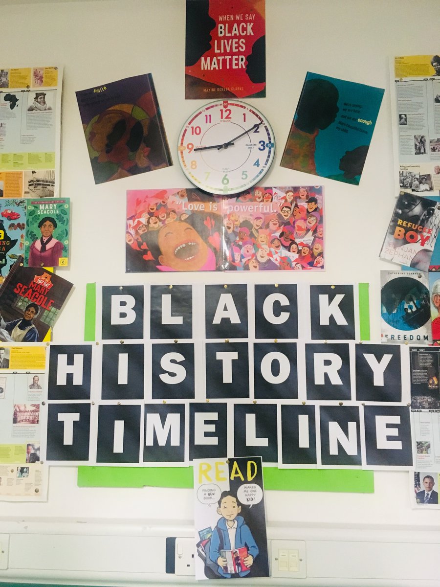 RPPS_Library's tweet photo. Black History is an integral part of our collection @RPPS_Library. This display, centered around @guardian timelines was curated in September & will continue to evolve as more books are added to our collection, as now, these books are being published @RPPSlondon #notjustoctober https://t.co/lBSXxUZQhK