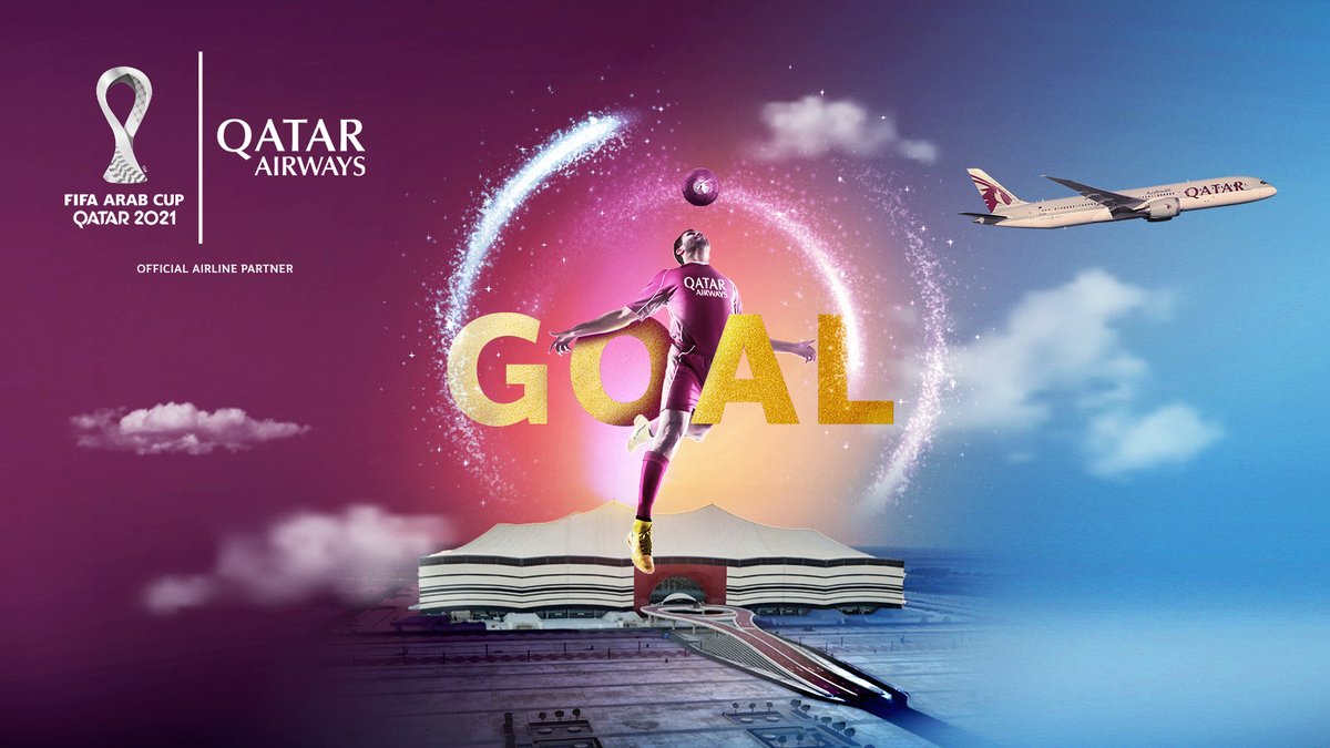 qatarairways's tweet photo. The FIFA Arab Cup 2021™ kicks off 30 November 2021… the countdown begins now. And with our upcoming packages, including flight, hotel and match ticket, you can experience all the excitement in Qatar yourself. 
Don’t miss your chance - find out more here: https://t.co/zYJlol90NC https://t.co/T908QS6y5R