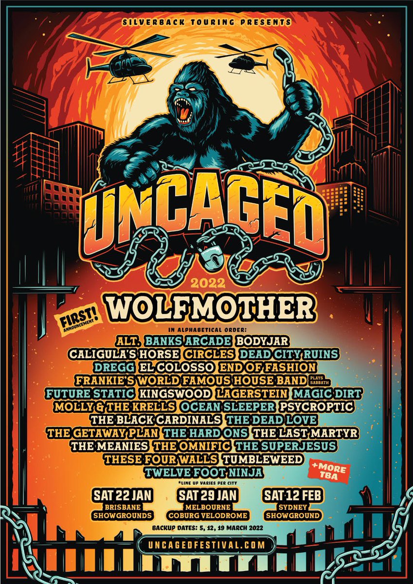 So ah…it’s been a while hey? We’re stoked to be joining the Uncaged Festival lineup in Brisbane, Melbourne and Sydney this summer! We can’t bloody wait to hit the stage again, play some bangers and show you some new stuff! 🎫 Sign up for presale tickets uncagedfestival.com/register