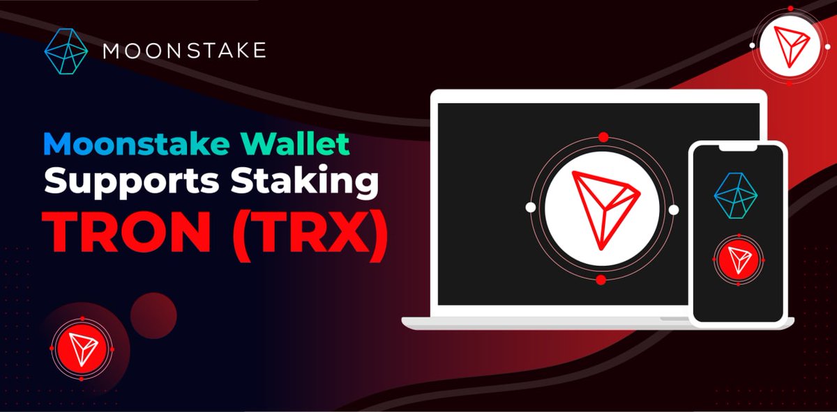 moonstake's tweet photo. We're now a Super Partner of #TRON! Starting today, users can stake $TRX to earn rewards on Moonstake Web and mobile wallets!
The integration is made possible through strategic partnership with @Tronfoundation. Read up on our collaboration here:

https://t.co/oEgkBFyuHO https://t.co/VfH4OvszcY