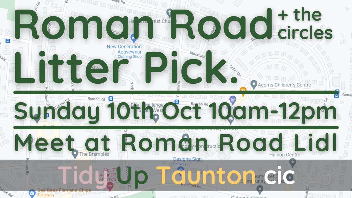 This weekend's litter pick is live! Please do come along and help us to #TidyUpTaunton
We'll be done by midday so still plenty of time to pop to the Independent Market!
fb.me/e/D1E87BLY