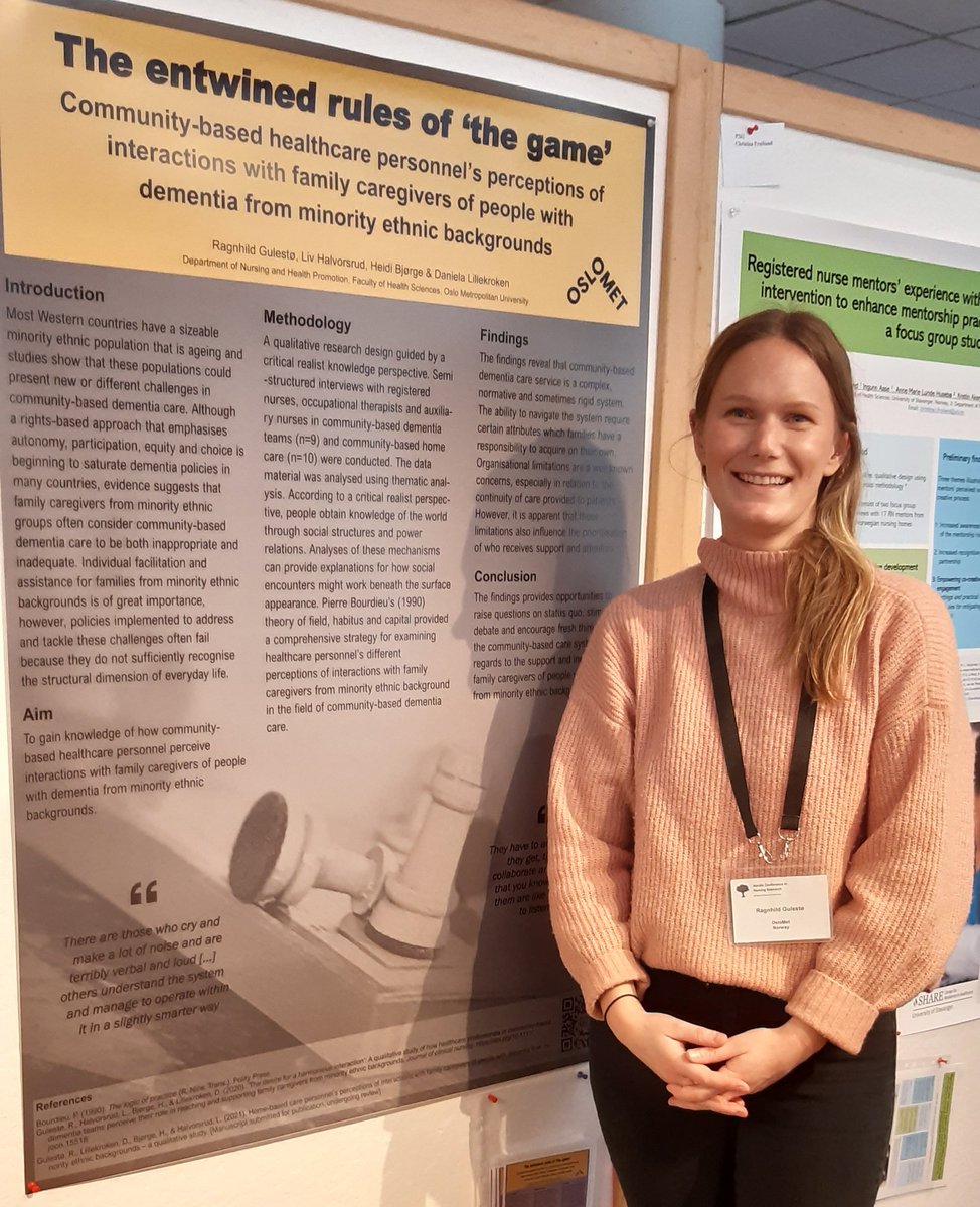 Heidi Holmen (@heidi_holmen) on Twitter photo The talented <a href="/OsloMet/">OsloMet</a> phd-candidate Ragnhild Gulestø is presenting an interesting poster on the HCP perception of interactions with caregivers to pt w #dementia @ the Nordic conference in nursing research <a href="/helseth_s/">Sølvi Helseth</a> <a href="/GroJamtvedt/">Gro Jamtvedt</a> The talented <a href="/OsloMet/">OsloMet</a> phd-candidate Ragnhild Gulestø is presenting an interesting poster on the HCP perception of interactions with caregivers to pt w #dementia @ the Nordic conference in nursing research <a href="/helseth_s/">Sølvi Helseth</a> <a href="/GroJamtvedt/">Gro Jamtvedt</a>