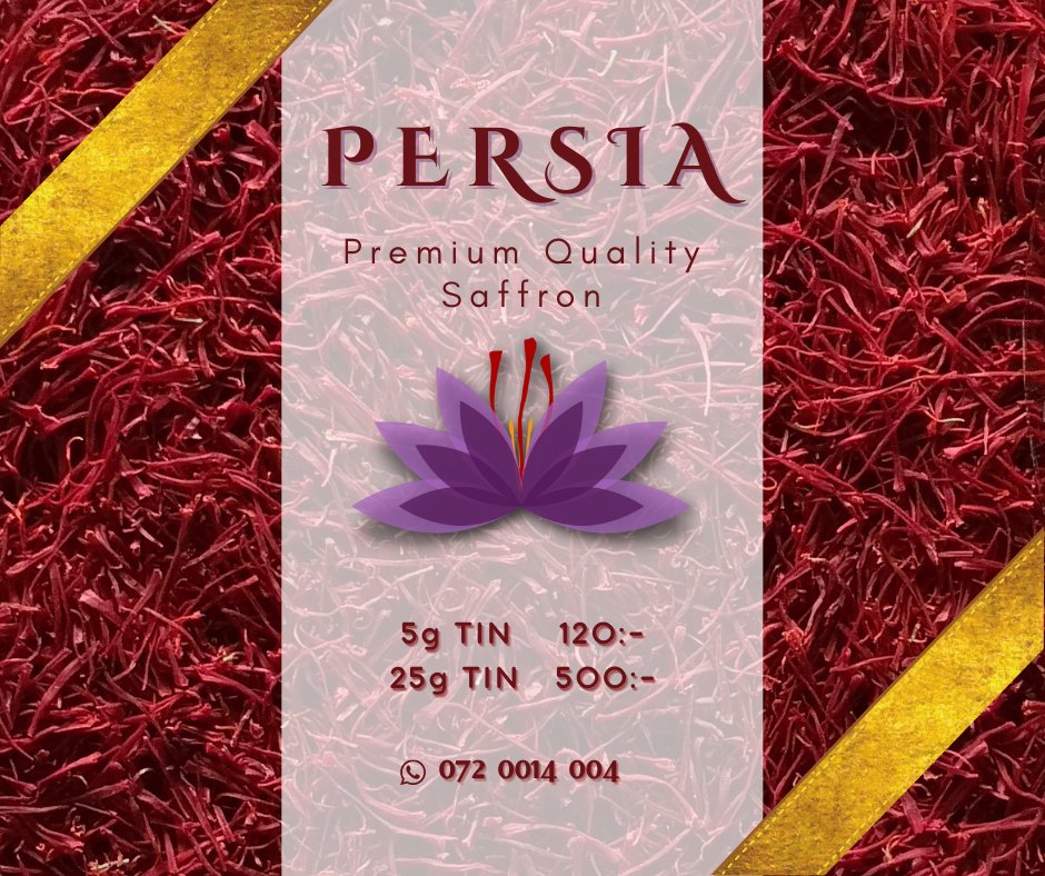FaridZand's tweet photo. Sargol Grade A Iranian Saffron

◼ Packaging  
Tin | Pocket

◼ Quality
A Grade | All Red with max
Crocin  more than 240 

◼ Type 
Sargol 

◼ Weight  
>5g

⚪ 5g 120:-
⚪ 10g 220:-
⚪ 25g 500:-

For more info and bulk request contact 
WhatsApp
📱+46720014004 https://t.co/eyG4kw08Z7