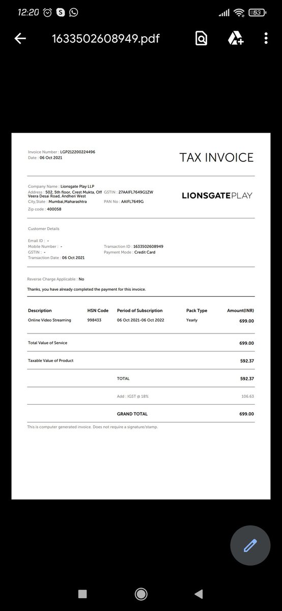 Shawnathawn's tweet photo. .@lionsgateplayIN I have subscribed to your service and the money was deducted but yet I cannot avail of it as it still asks me to subscribe again. I also have an invoice to show for it. Kindly resolve this asap or refund my amount. #lionsgateplay https://t.co/xaDZeW4Tqr