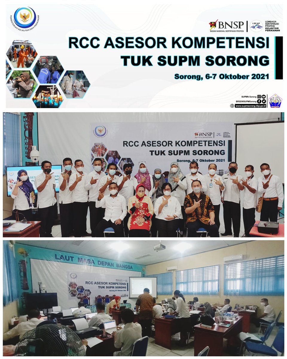 BRSDMSUPMSorong's tweet photo. 6/10/21

Pembukaan kegiatan RCC Asesor Kompetensi pada TUK SUPM Sorong oleh Kepala SUPM Sorong @Erni_Kristina

Kegiatan RCC Asesor Kompetensi oleh @LSPKP, BNSP ini bertujuan untuk meng-upgrade kembali asesor secara berkala sehingga makin kompeten
#salamkompeten https://t.co/bg266L7oXE
