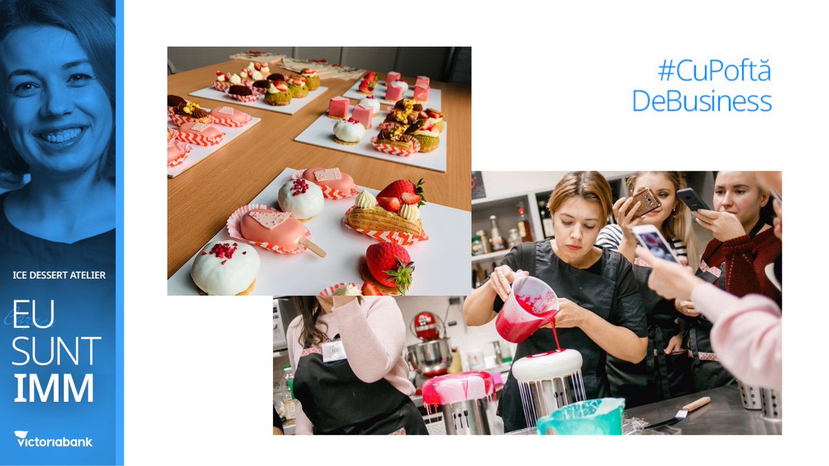 VictoriabankMD's tweet photo. „Bună, sunt Irina de la Ice Dessert Atelier. Am început să mă implic în cofetărie de la 25 de ani. În concediul de maternitate, în timp ce Arina dormea, studiam cu entuziasm rețete interesante și experimentam”. Continuă să citești povestea Irinei pe 👉https://t.co/kXZwbtkMqj https://t.co/dmWll29dpe