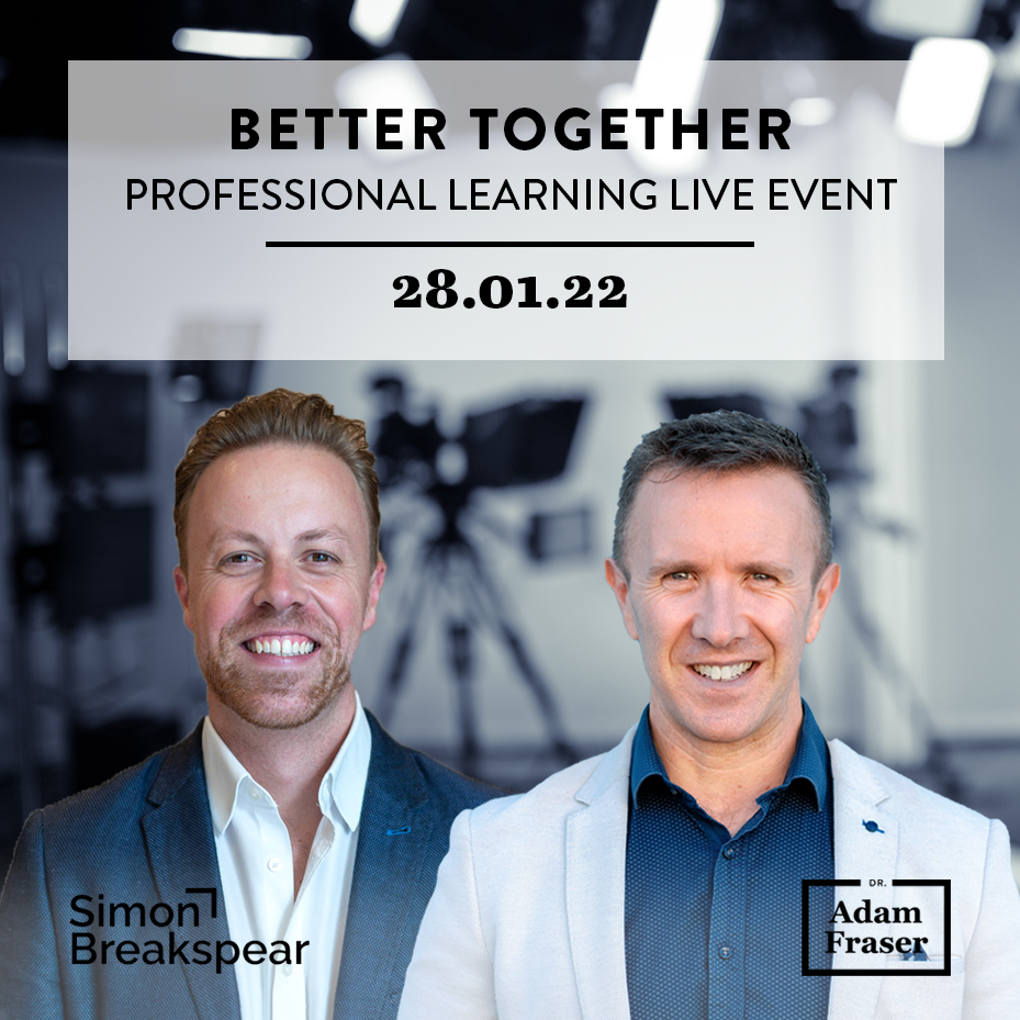 Join me on 28 Jan 2022 for a special professional learning event designed to kick off the Australian school year, delivered LIVE online together with <a href="/DrAdamFraser/">Dr Adam Fraser</a>. Learn more at simonbreakspear.com/better-togethe… &amp; register today at trybooking.com/BTQUE #BetterTogether