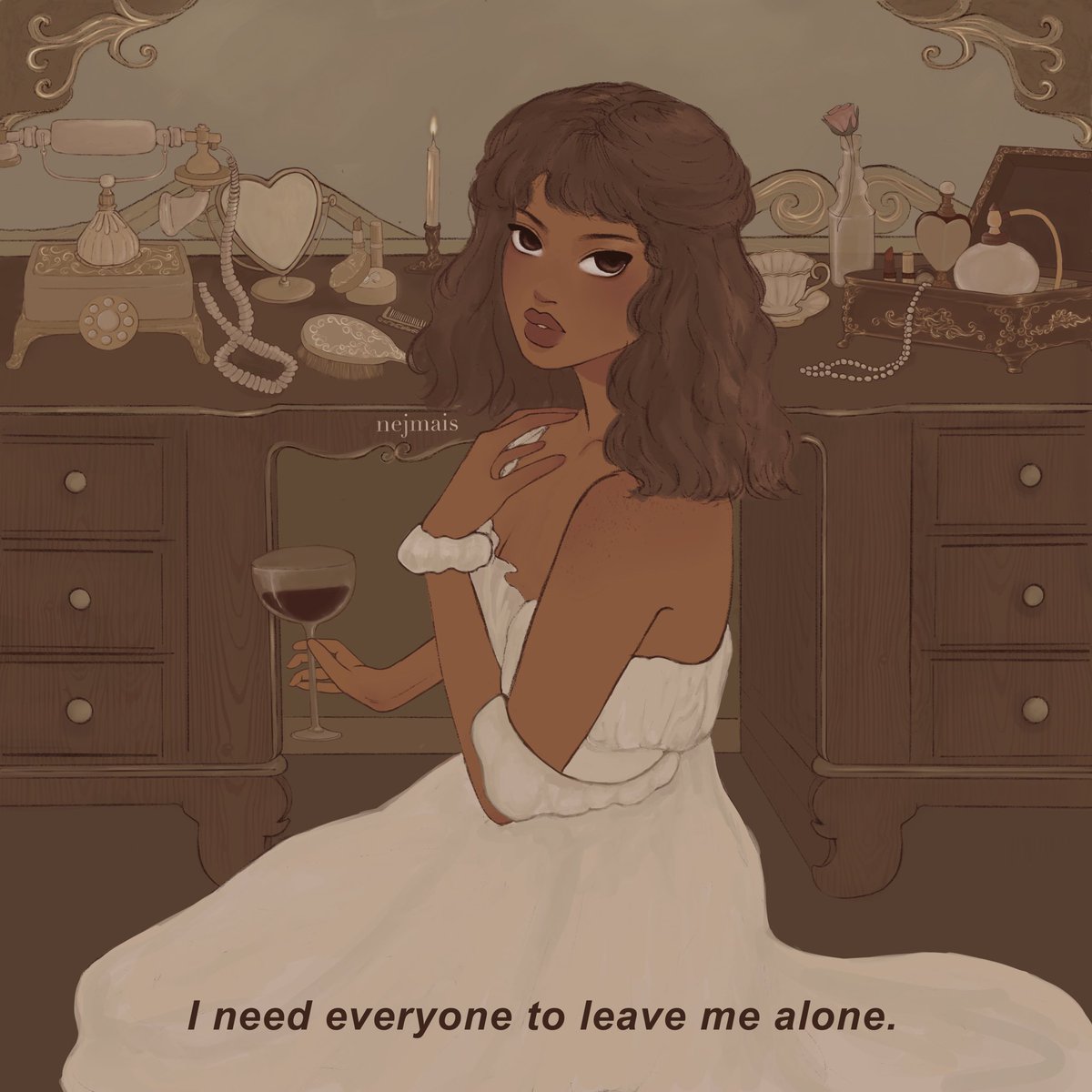nejmais's tweet photo. hii new to art twt and looking for some art moots! i dont know how to describe my art style tbh, i just like drawing pretty girls and i love a brown color palette!! like, rt or follow and i’ll follow u <3 #arttwt #artmoots #drawingwhileblack #blacktober https://t.co/RpBsYrWKPQ