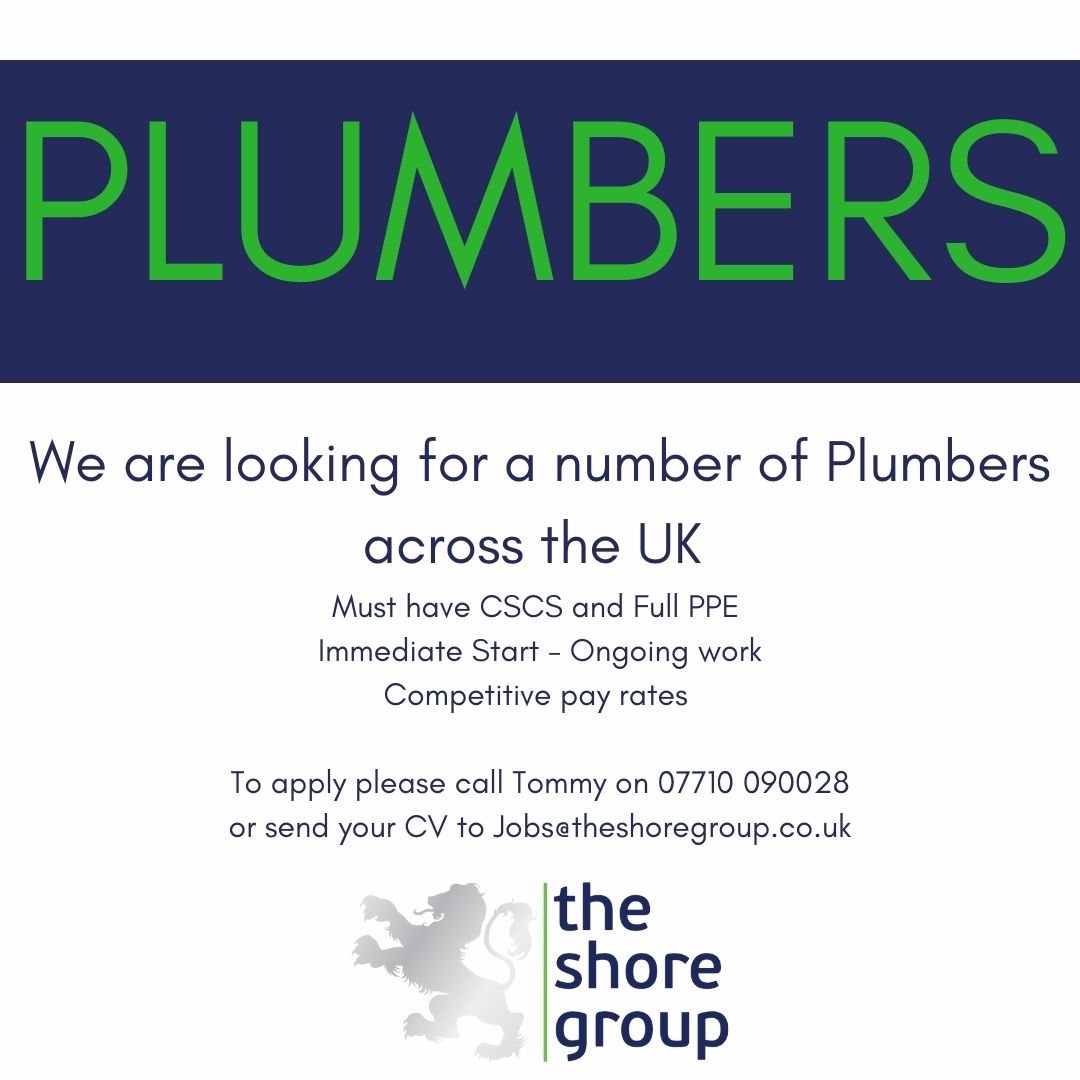 TheShoreGroup's tweet photo. JOB OF THE WEEK !!
#JobOfTheWeek #TheShoreGroup #Recruitment #Vacancies #Plumber #Plumbing https://t.co/Rk1GU95cEH