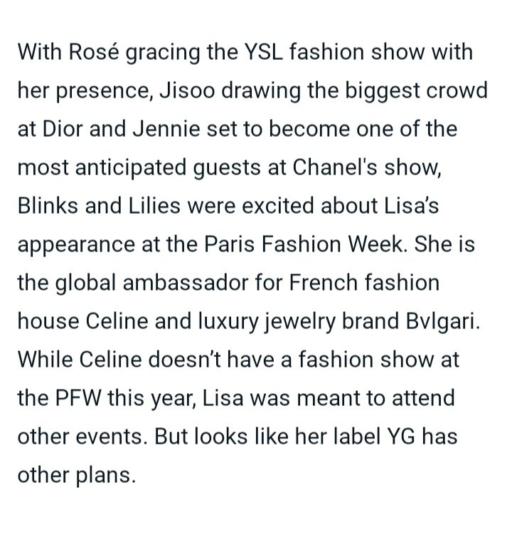 s1zqmai's tweet photo. No Lisa, no money, no fame. Lisa is very famous and makes YG even more famous because she is in YG but YG treats her badly. So bad.

JUSTICE FOR LISA
#YGLetLisadoHerWork https://t.co/XtCeYlCZQA