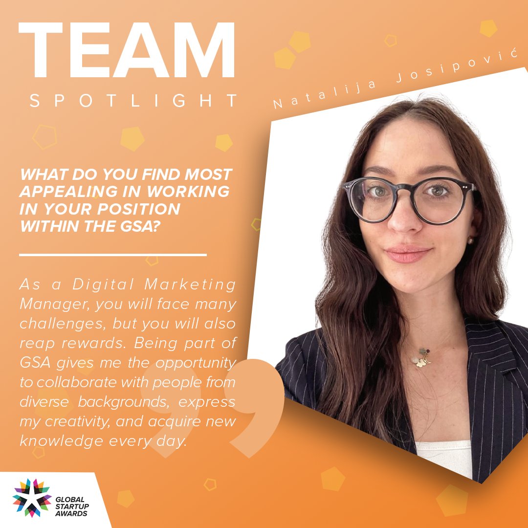 Startup_Awards's tweet photo. 🔥 HQ TEAM
Natalija is our Digital Marketing Manager. She is the leading link that is in charge of all the strategising behind our marketing activities.
Thank you for your hard work, Natalija ⭐️
#GlobalStartupAwards #GSATeam https://t.co/yhBoCfLoe3