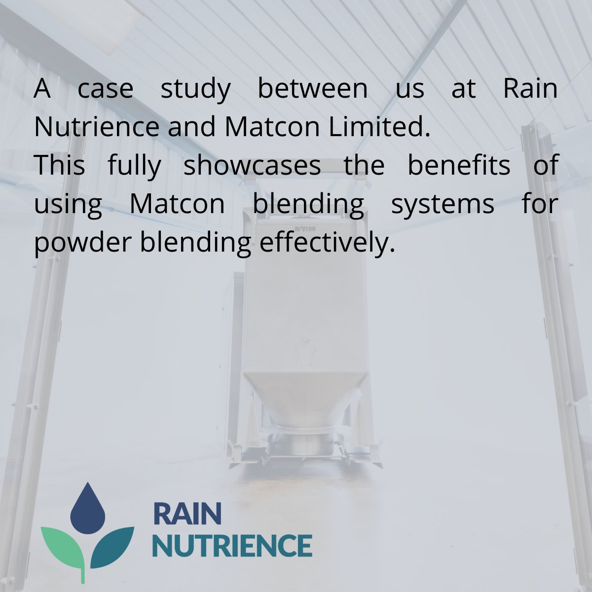 Our final study is a case study between ourselves and MATCON. We use MATCON IBC Blending Systems to provide better powder blending solutions for our customers.

#StreamlineYourBusiness #IndustryNews #Manufacturing
