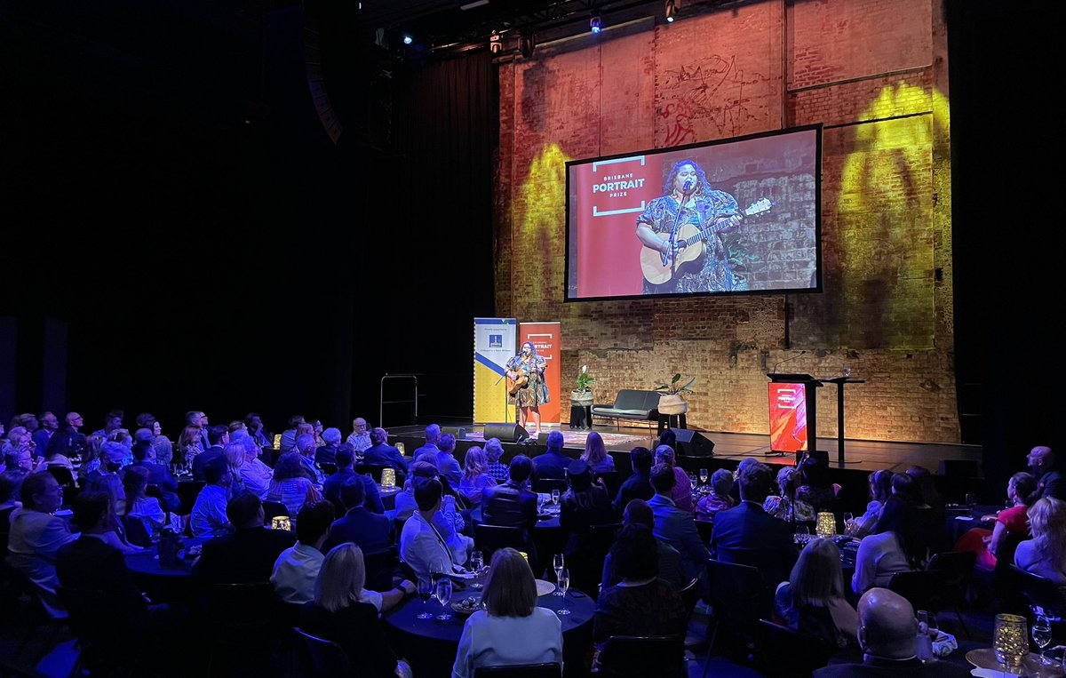 Beautiful Acknowledgement of Country  by Waveney Yasso at the Opening Night of the Brisbane Portrait Prize!! Excited that we’re pulling this off thanks to the <a href="/Bris_Powerhouse/">Brisbane Powerhouse</a>