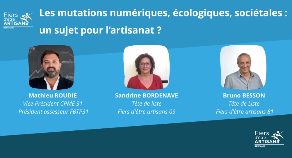 #Replay #Meeting <a href="/FDAOccitanie/">"Fiers d'être Artisans Occitanie"</a> 

💡Table ronde n°1 : " Les mutations  numériques, écologiques, sociétales: un sujet pour l’artisanat?"

👉Nos intervenants : @Aguilera_CMA31 <a href="/mroudie/">Mathieu ROUDIE</a> @sandrine_bordenave #BrunoBesson

🔴Revoir ici👉youtu.be/xfwa00hWT0k

#VotezFDA #artisanat