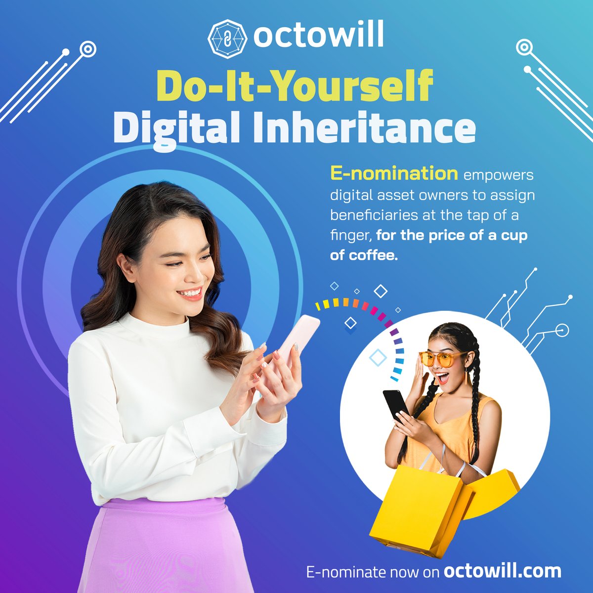octowill's tweet photo. We think of nominating beneficiaries as complicated and expensive. With Octowill, that's all about to change. Now, you can assign your digital assets to family &amp; friends with our #enomination service for as low as RM4.99! https://t.co/i1MAqPOyMH