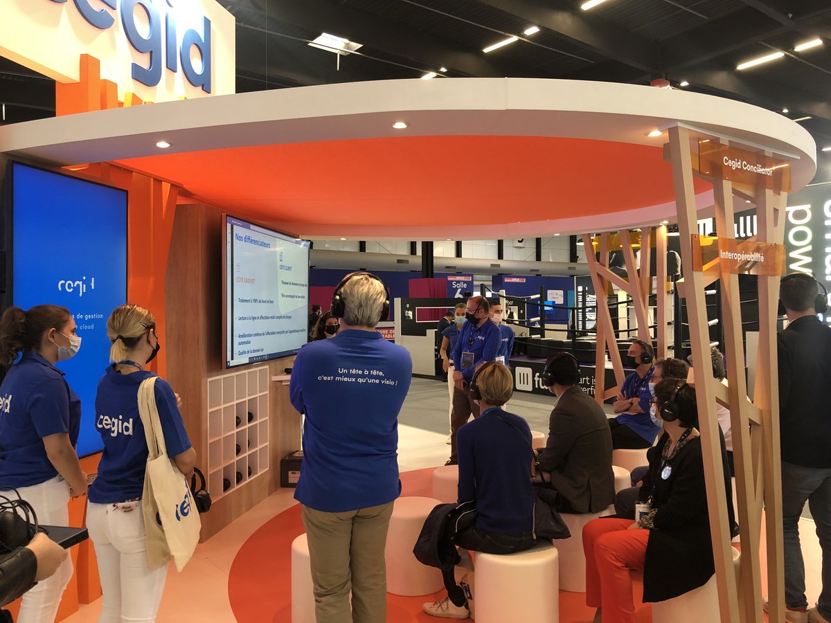 CegidGlobal's tweet photo. Heureux de vous retrouver au #CongresOEC sur notre théâtre de démos pour découvrir ou redécouvrir #CegidConciliator, #CegidLoop, #CegidRelationsBancaires, #CegidFlow, #CegidGérerMaBoîte… https://t.co/v3NlfGXc5s