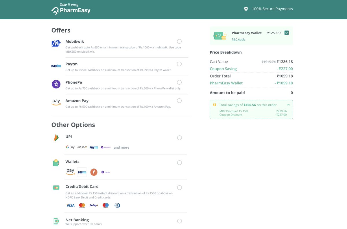 imsuvesh's tweet photo. Hey @pharmeasyapp, Where is your confirm order button?
What should I click? I don't have anything to pay

This is what happens when your tech team does not test the app properly. https://t.co/uWkhmG3x7q