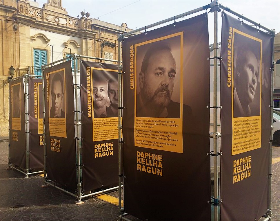 repubblikaMT's tweet photo. 🚨 UPDATE - WE ARE NOW IN QORMI! 🚨
 🌿 The roving exhibition 'Daphne Kellha Raġun' is now in Qormi (Pjazza San Franġisk, Triq il-Kbira, Qormi) until Fri 8 Oct. Be sure to visit. #DaphneCaruanaGalizia #FourYears @occupyjusticema @Manwel_Delia https://t.co/yOI8JJ9Y8W