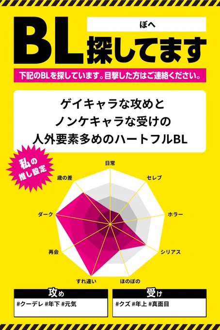 #BL探してます診断 を投稿しました!
いや情報量多すぎやろと思ったけど自分で描いとったわ…すごいなこの診断
https://t.co/JzyYlkJfBC (←まんがの続き) 