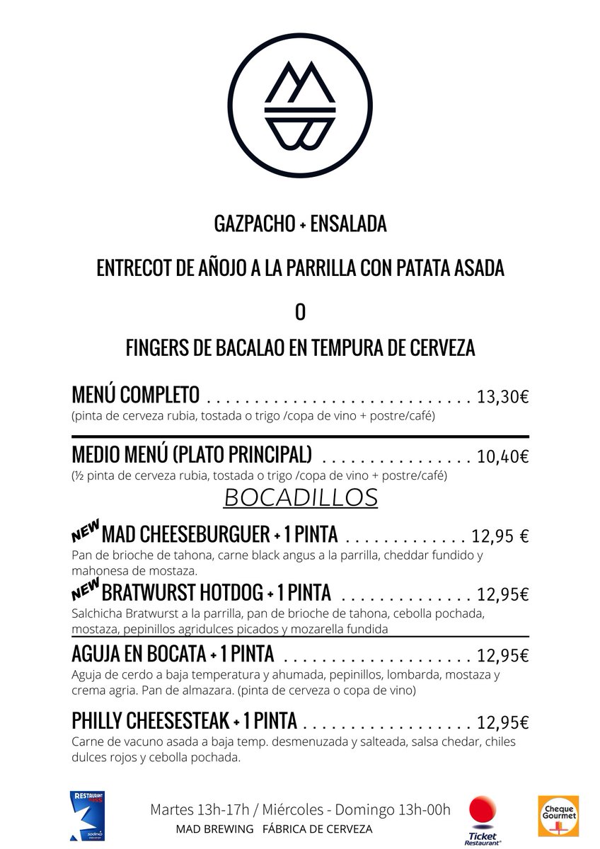 MadBrewingBeer's tweet photo. Te esperamos a comer!!! Te encantará. https://t.co/CYQp8YF2iD
