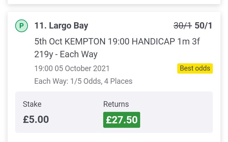 knockerbbc's tweet photo. @padrclub @LudlowRaceClub @NavanRacecourse @SedgefieldRace @NottsRacecourse @kemptonparkrace Great each way tip yesterday from you guys . Niiiiiiiice. Largo bay 🐴💲👍 https://t.co/eQpUBeT3wa