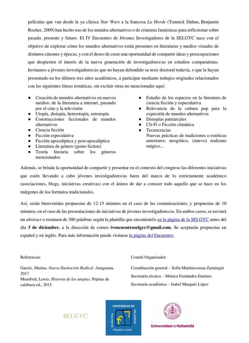 selgycjoven's tweet image. 🔵Aquí está el cartel oficial de nuestro próximo congreso, el IV Encuentro de Jóvenes Investigadores de la SELGyC. Muchísimas gracias a Sara Olmos (Instagram: @teconlene) por el maravilloso diseño. 

¡Esperamos vuestras propuestas!