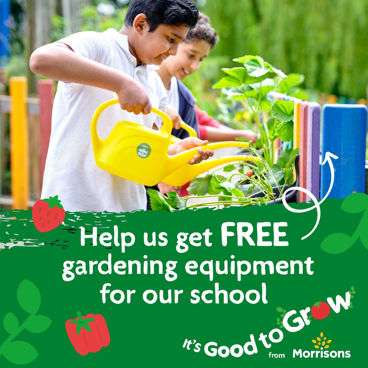 Morrisons is giving away FREE gardening equipment to schools! With a MyMorrisons account, collect Grow Tokens when you shop online or in store and donate them to our school. For more information visit itsgoodtogrow.co.uk. #itsgoodtogrow 
#makegoodthingshappen #morrisons