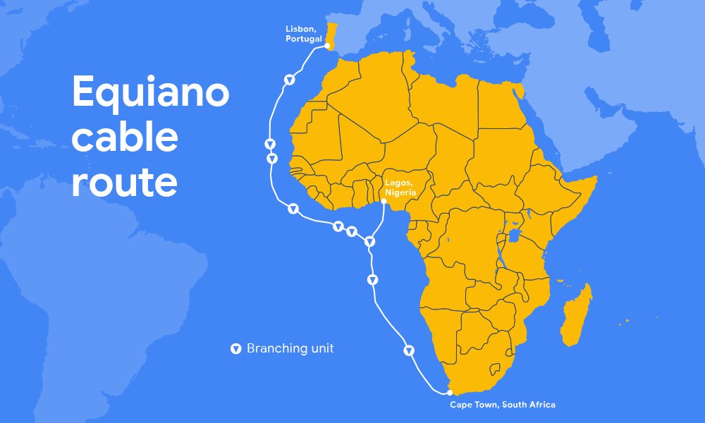 mbuguanjihia's tweet image. #Equiano, @Google subsea cable, will link #Africa and #Europe, resulting in a 21% decrease in Internet costs and a five-fold increase in Internet speed in #Nigeria and almost a triple in #SouthAfrica 

#google4africa
