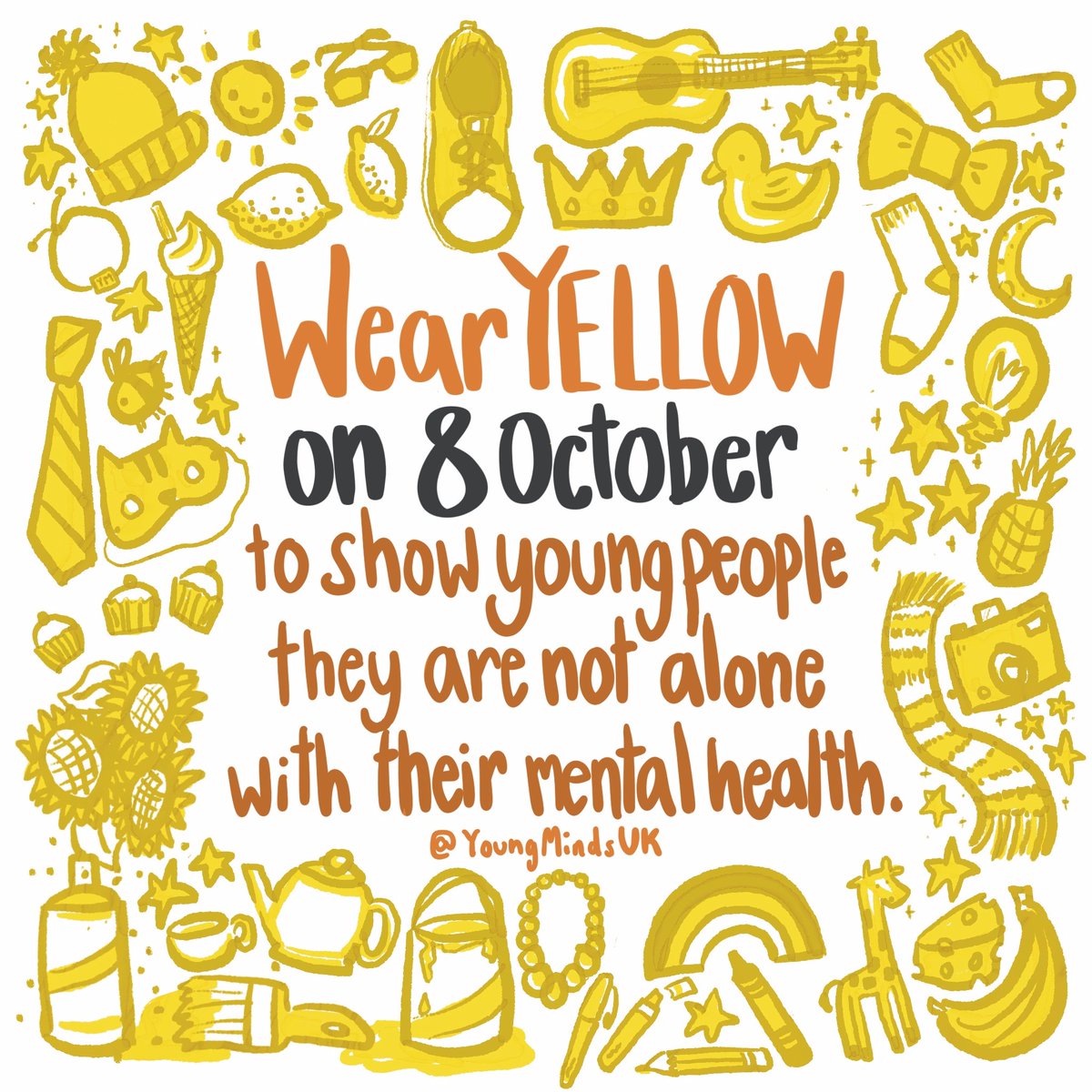 We will be celebrating World Mental Health Day on Friday 8th October.  Children are invited to come into school wearing their school uniform and something yellow.  #HelloYellow  #WorldMentalHealthDay