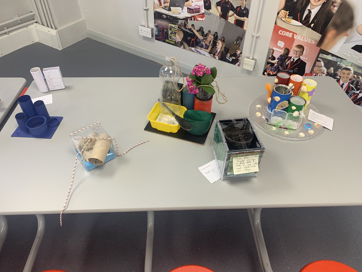 PrincipalTASE's tweet photo. I absolutely love our recycling challenge entries! superb ideas and effort Y7 - well done! #teamtrinity #houseweek #humanities https://t.co/nuZz3Uc67u