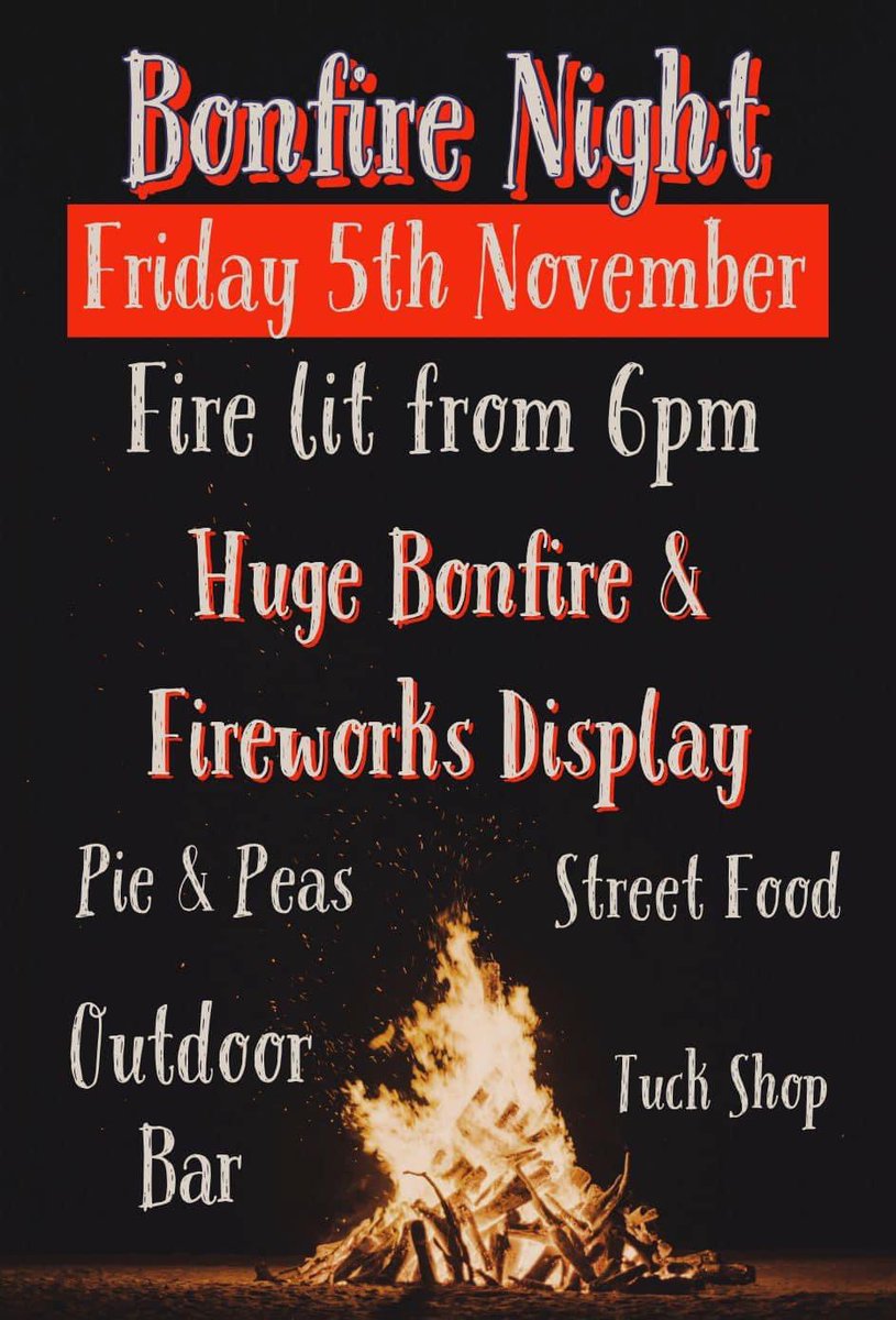 We’re having a bonfire! Come and join us on bonfire night from 6pm - a great night in store for everyone! Entry fees are £3 adults / £2 under 16’s / Under 2’s free #bonfirenight #fireworks #toffeeapples