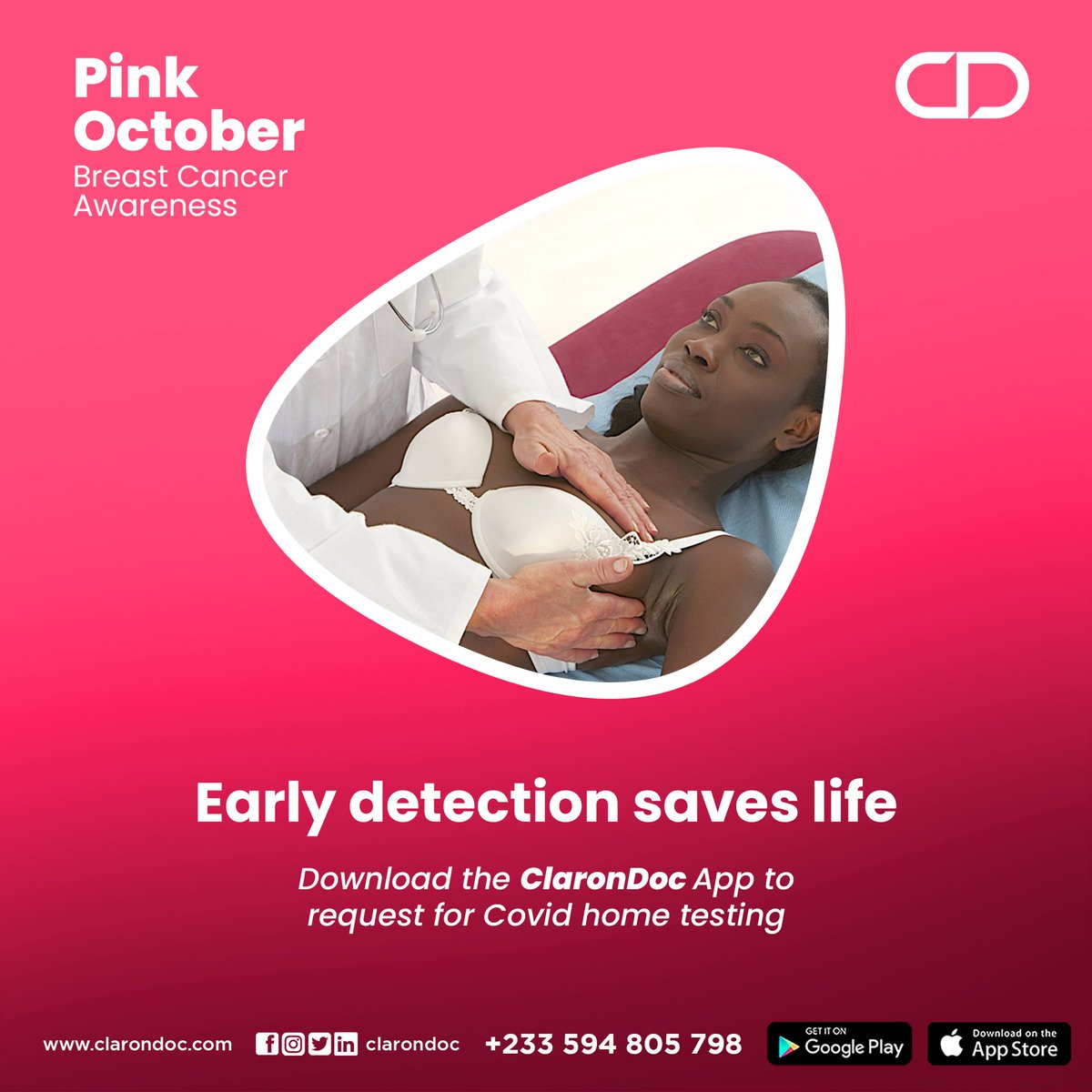 clarondoc's tweet photo. Existing and New subscribers stand a chance of enjoying Exciting offers this October.
Don't miss out
Download ClaronDoc app via Google Play Store - https://t.co/GfIGNvqgOL Apple Store - https://t.co/1JT37fbixY⠀
Book, Pay and Test for COVID-19 at Home with #CLARONDOC
#wecare https://t.co/hrEe8HDFlK