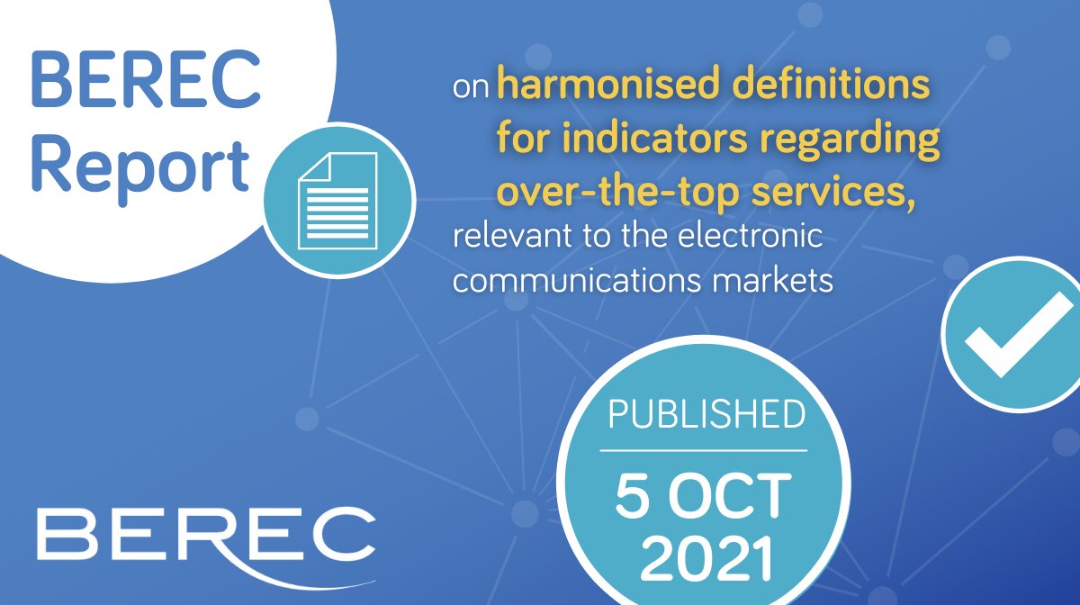 BERECeuropaeu's tweet photo. To help #NRAs & #stakeholders collect relevant data regarding #OTT services, @BERECeuropaeu - in the published #BERECreport - elaborates further its harmonised definitions for a limited number of indicators, focusing on #NIICS & video streaming services➡️https://t.co/daAKPgAk45 https://t.co/6IKnnkkpTC