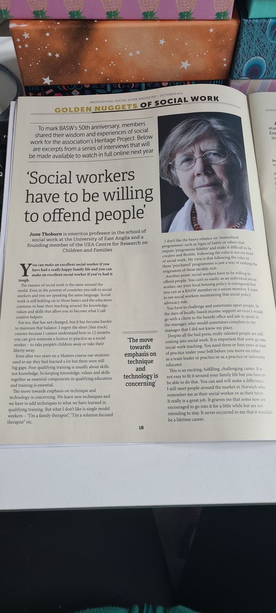 84kris's tweet image. Really liked the golden nugget article in @BASW_UK by @Junethobu "Following the rules is not my kind of social work" really stuck out for me. One thing I noticed quickly in my role is that we don't all fit into the tick boxes set out for us! #BeCreative #ChangesNeeded #NQSW #NIPE