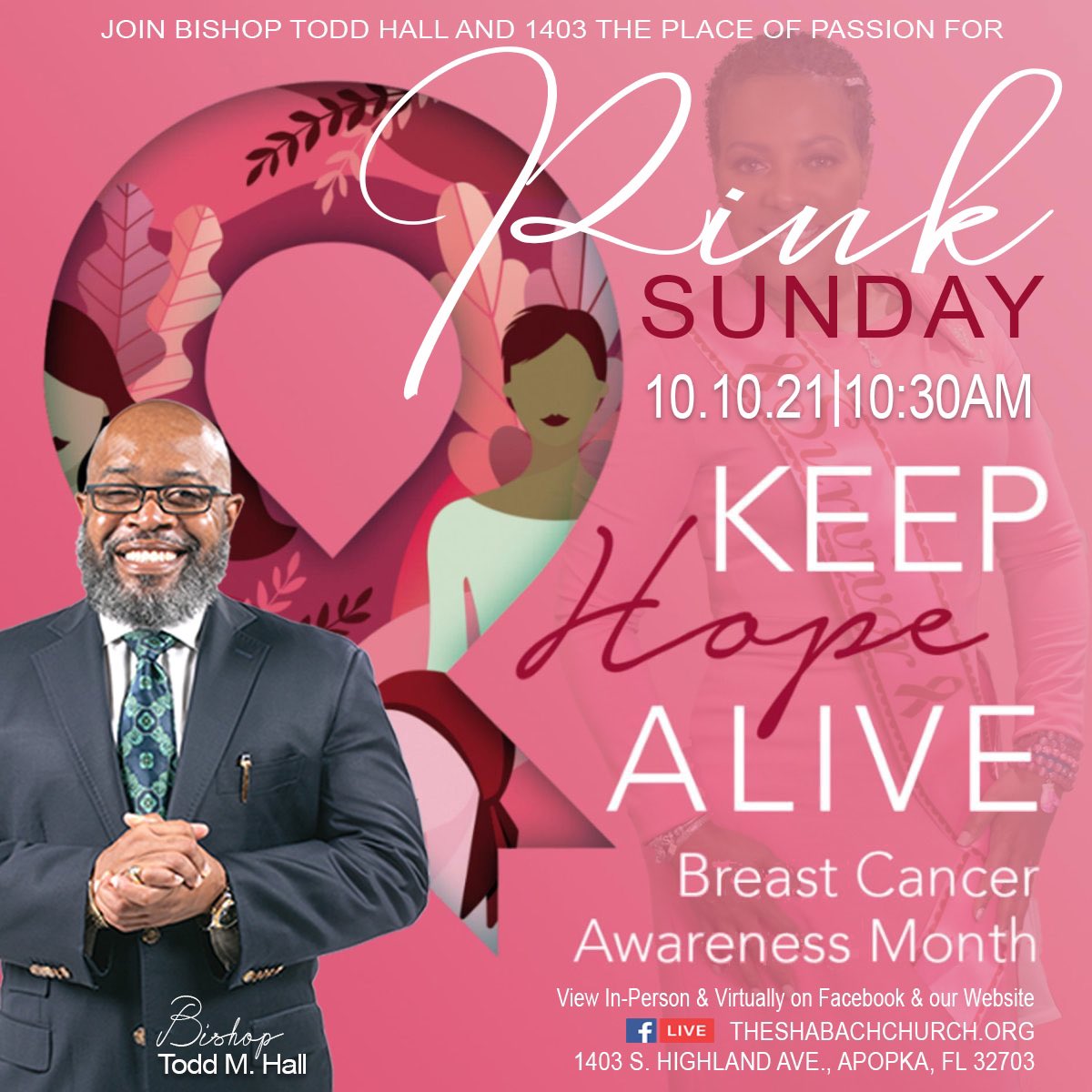 PastorSMixon's tweet photo. This SUNDAY IS PINK SUNDAY at 1403. I am proud, honored and SO BLESSED to say I am a Survivor. Help us spread the Word that Early detection saves lives. Wear your pink to support those of us who have survived, those who are fighting &amp; those God chose. #iAmASurvivor #ifoughtiwon🎀 https://t.co/pv3skRyFgT
