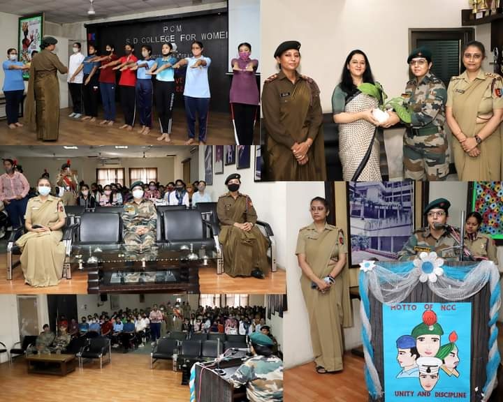 sd_pcm's tweet photo. NCC Enrollment Drive at PCM S.D. College for Women, Jalandhar https://t.co/hLEGjXAxYG