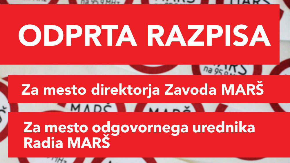 Zavod Mariborski radio študent - MARŠ razpisuje mesti direktorja in odgovornega urednika. 

Rok za oddajo vlog je 29. 10. 2021. 

Več informacij na spletni strani.
Razpis za direktorja: radiomars.si/razpis-za-mest…
Razpis za odg. urednika: radiomars.si/razpis-za-mest…