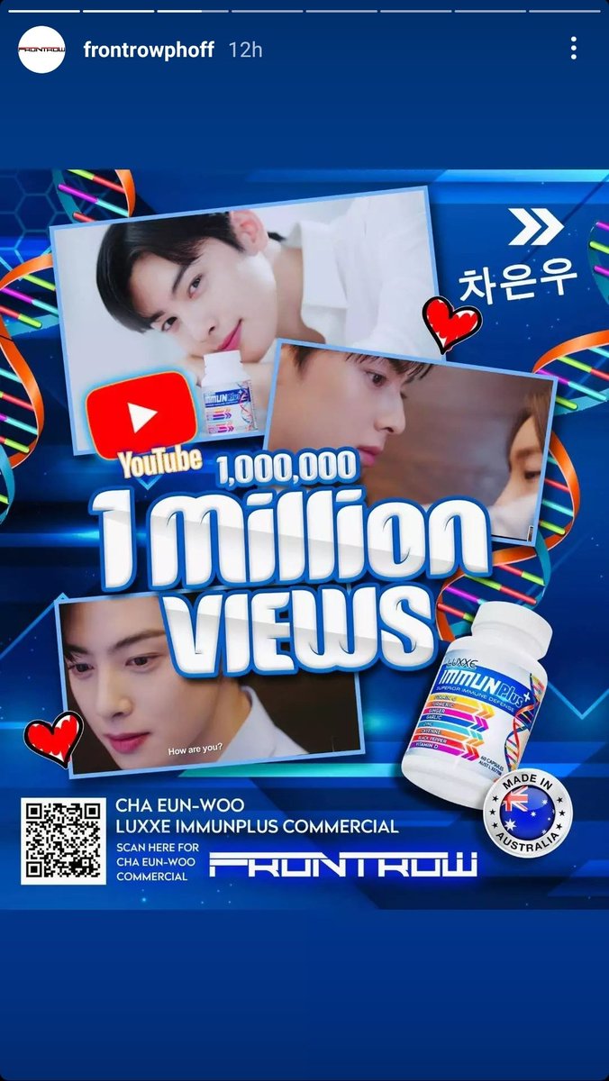 lovenunubear's tweet photo. frontrowphoff ig story update
Cha Eun Woo Luxxe Immunplus commercial hits 1M views! ๐๐ค๐๐
๐
https://t.co/HKivk1Acuh
#์ฐจ์์ฐ #CHAEUNWOO #Leedongmin
#ASTRO #frontrowph https://t.co/bAx87CqllS