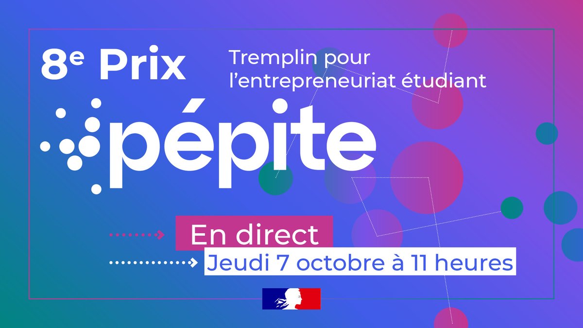 sup_recherche's tweet photo. 📢 Demain, suivez en direct la cérémonie de remise du #PrixPEPITE 2021 dans le cadre de #Big2021

➡️ Ils sont étudiants ou #jeunesdiplômés, bénéficiant ou ayant bénéficié du Statut #ÉtudiantEntrepreneur
➡️ Ils se lancent dans la #créationdentreprise 👊

👉https://t.co/Ojkhaqvqpo https://t.co/pvtpnwpuPm