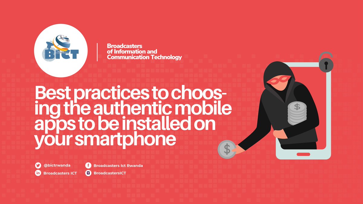 bictrwanda's tweet photo. #BeCyberSmart by Choosing the authentic mobile apps to install on your phone. #DoYourPart https://t.co/qqytAj82eO