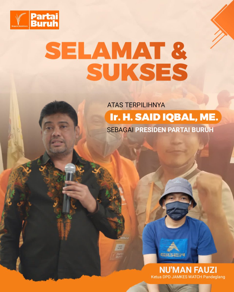 FauziNuman's tweet photo. Selamat kepada Bung Said Iqbal, memimpin partai buruh...
Perjalanan panjang, dari buruh go publik, lanjut publik ke politik... dan sekarang terwujud sebuah partai...
#PartaiBuruh https://t.co/Toz82AcMFj