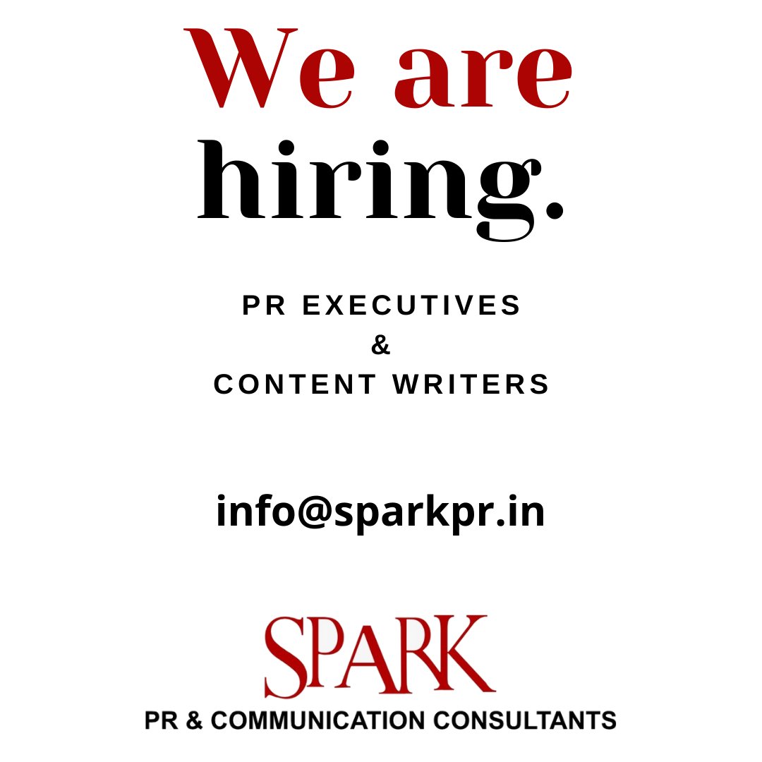 sparkpr_jaipur's tweet photo. If you have strong communication skills, can meet tight deadlines and work under pressure, we're looking for you.
.
.
.
.
.
.
.
#Hiring #sparkPR #JobsinJaipur #jobs #PRExecutive #ContentWriter https://t.co/PiHXvIKsKi