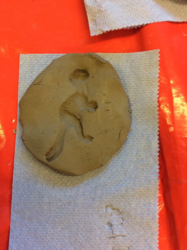 MrsS_WFoss's tweet photo. Printing fossils in clay is so much fun! @wilberfossps #art #science #history #maryanning. https://t.co/QFYqAcDYek