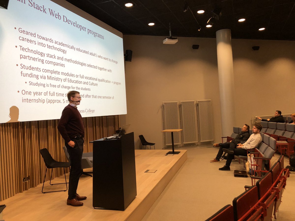 Miikka Merikanto telling about @bchelsinki web dev program at <a href="/drupalcampfi/">DrupalCamp Finland</a> #drupalcon edition!