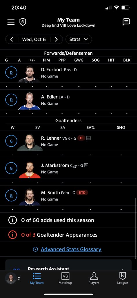 TommyPowell12's tweet photo. @lazzarotto08 @NHL @NHLFantasy Let’s do thissss https://t.co/ggVU9H0msj