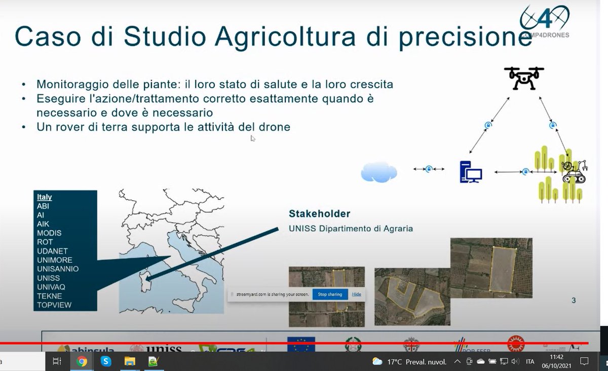 Katiuscia from <a href="/Abinsula_it/">Abinsula </a>  is presenting the <a href="/ECSEL_C4D/">Comp4Drones</a> Agriculture Use Case (@ECSEL_JU) at the technology transfer event of Nicolaus Project for Agriculture 4.0. #SmartAgriculture <a href="/UniSassari/">University Sassari</a> <a href="/crs4research/">CRS4</a> <a href="/KatiusciaZedda/">Katiuscia Zedda</a>